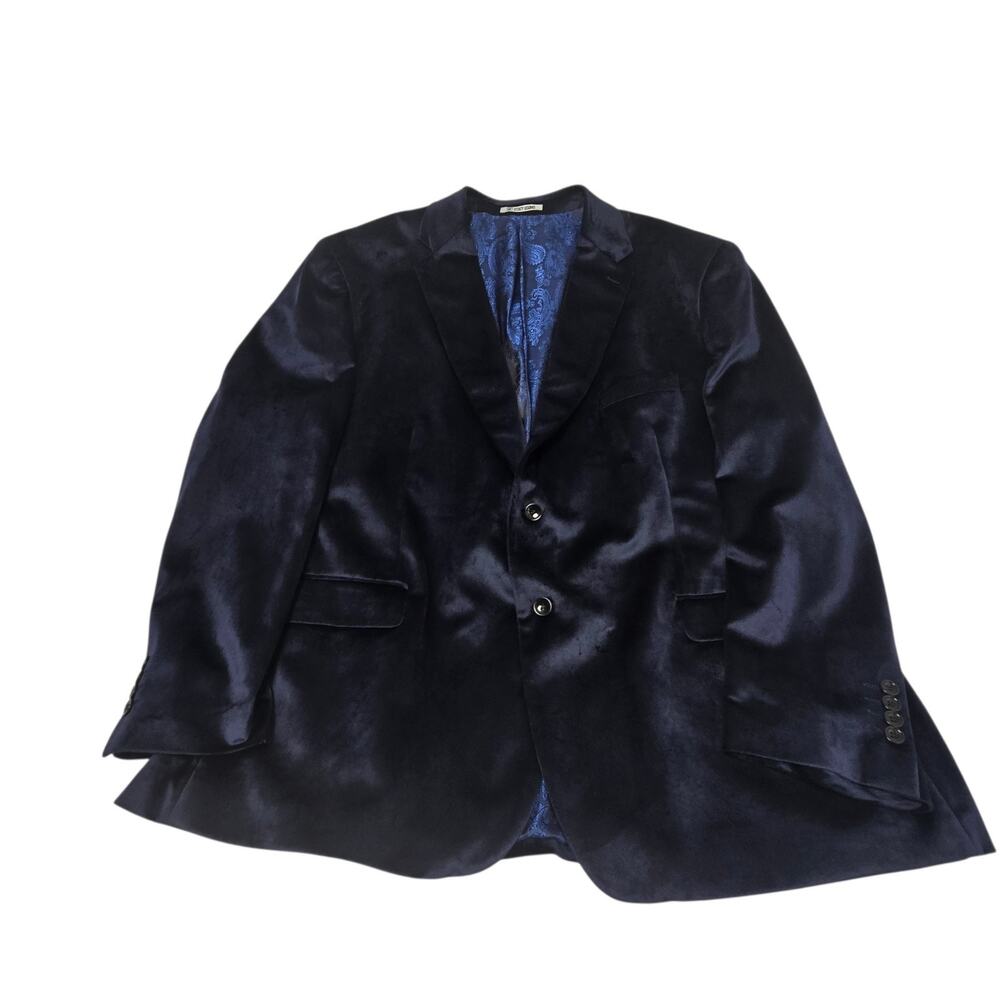 Stacey Adams Men's Velvet Blazer 56R Blue